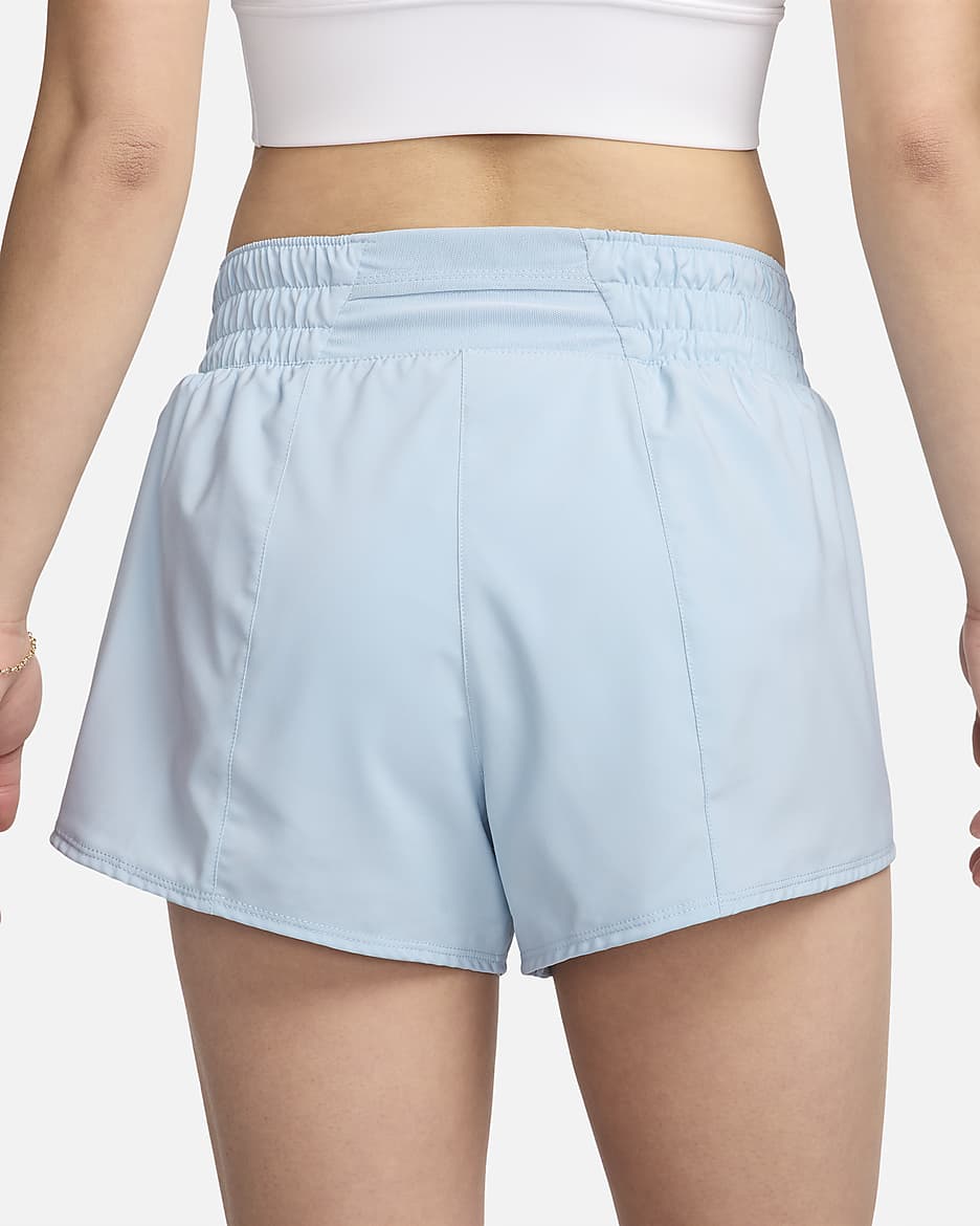 Nike Dri-FIT One Women's Mid-rise 8cm (approx.) Brief-Lined Shorts - Light Armoury Blue