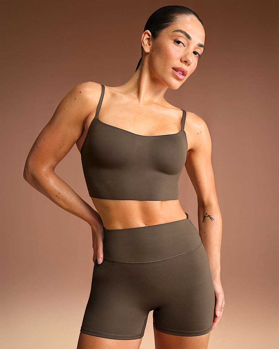 NikeSKIMS Matte Women's Cami Longline Bra - NSKM Dark Sepia