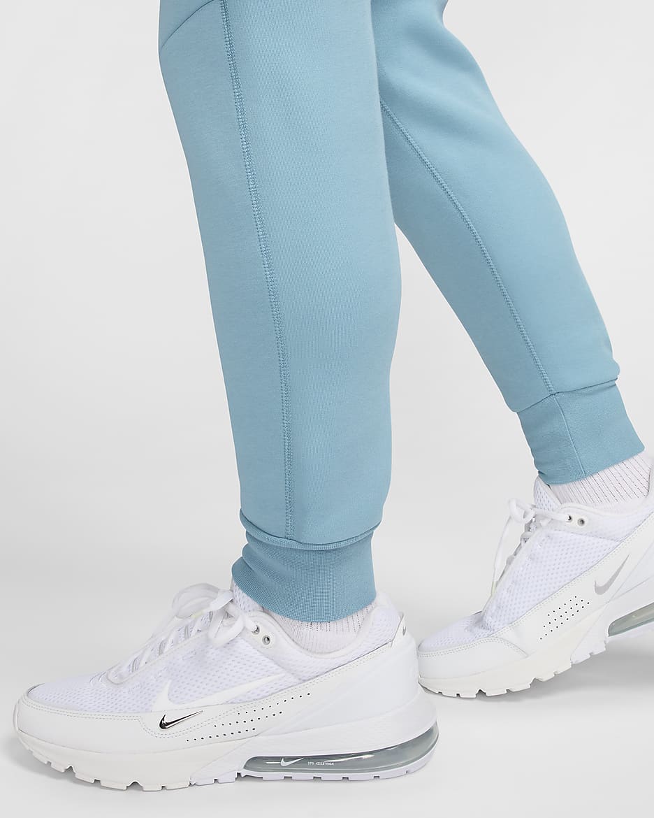 กางเกงจ๊อกกิ้งผู้ชายทรงเข้ารูป Nike Sportswear Tech Fleece - Denim Turquoise/ดำ