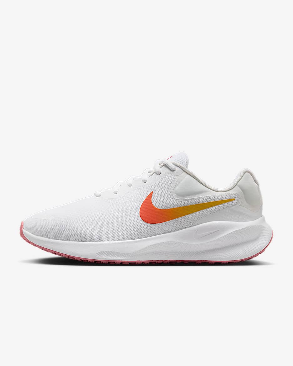 Nike Revolution 7 Women's Road Running Shoes (Extra Wide) - White/University Gold/Magic Ember