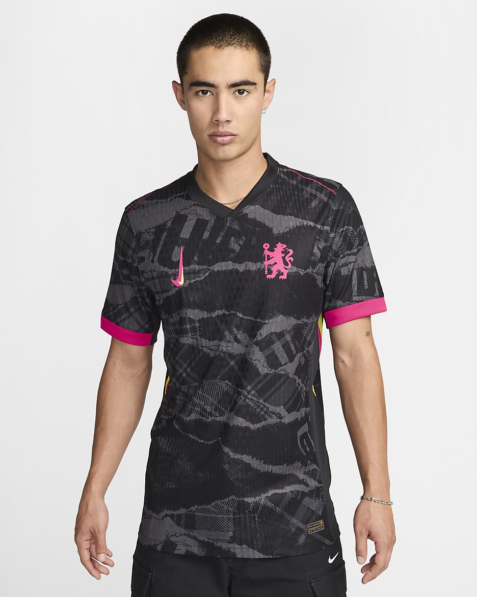 Maillot de foot authentique Nike Dri-FIT ADV Chelsea FC 2024/25 Match 3e tenue pour homme - Anthracite/Noir/Opti Yellow/Pink Prime