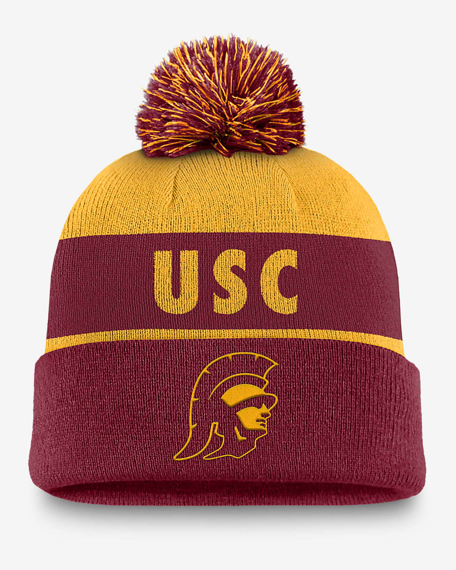 USC Trojans Primetime Peak Men's Nike College Cuffed Pom Beanie - Team Crimson