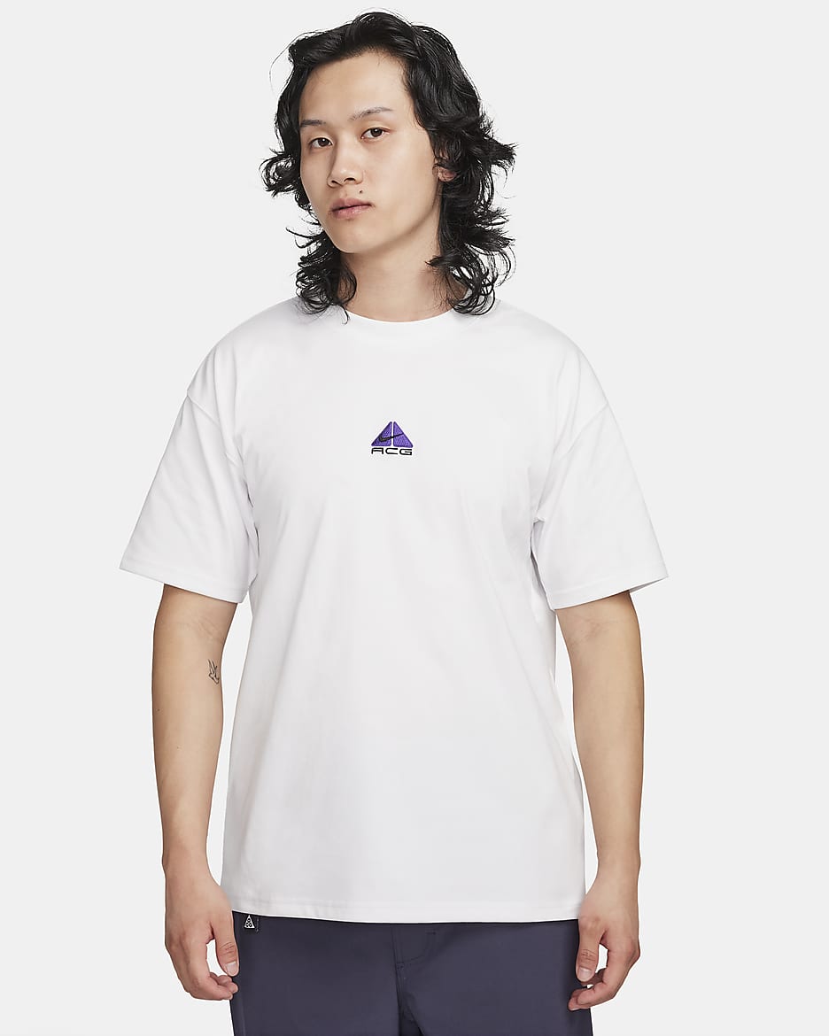 Nike ACG 男款 T 恤 - Summit White/Purple Cosmos