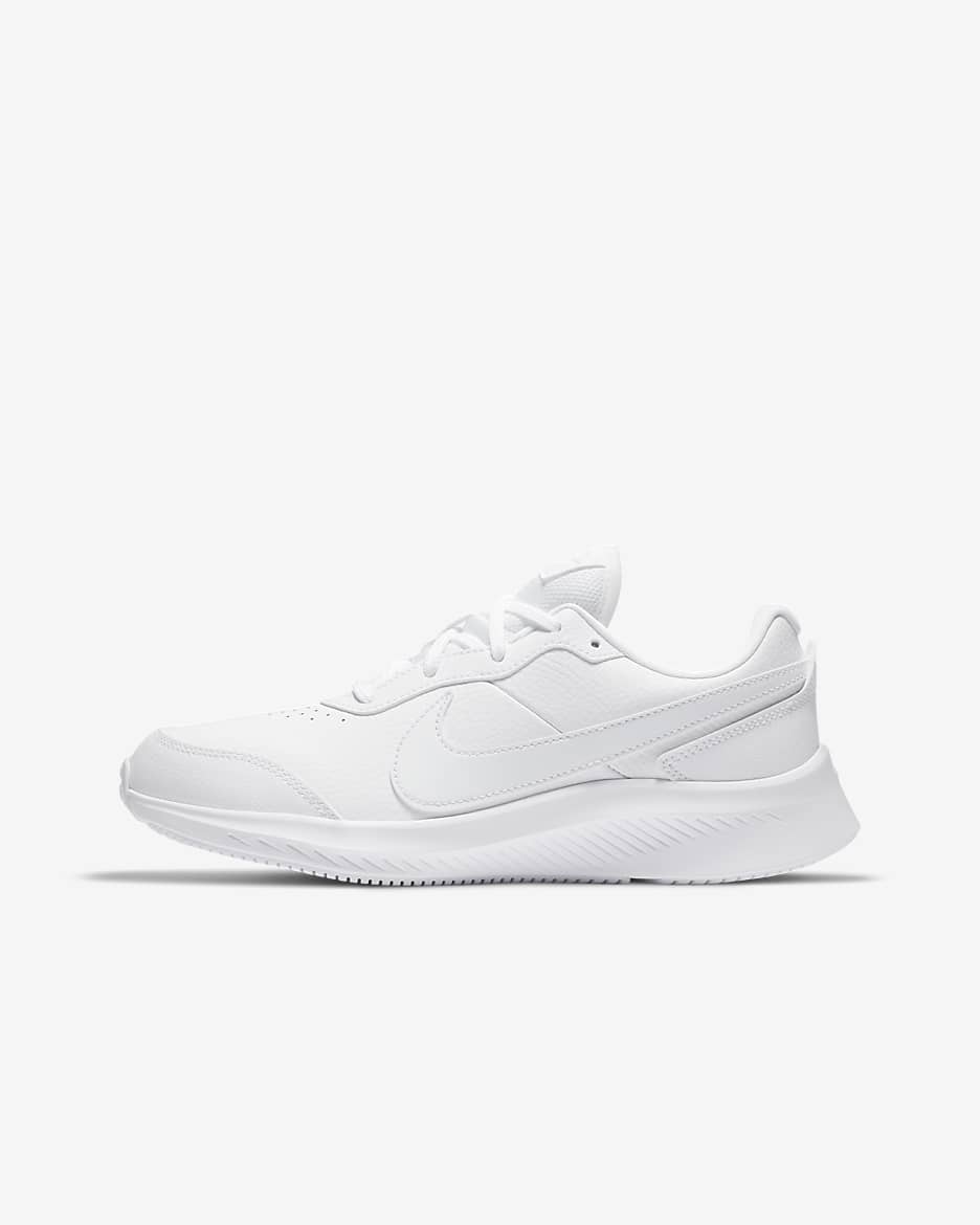 Nike Varsity Older Kids' Road Running Shoes - White/White/White
