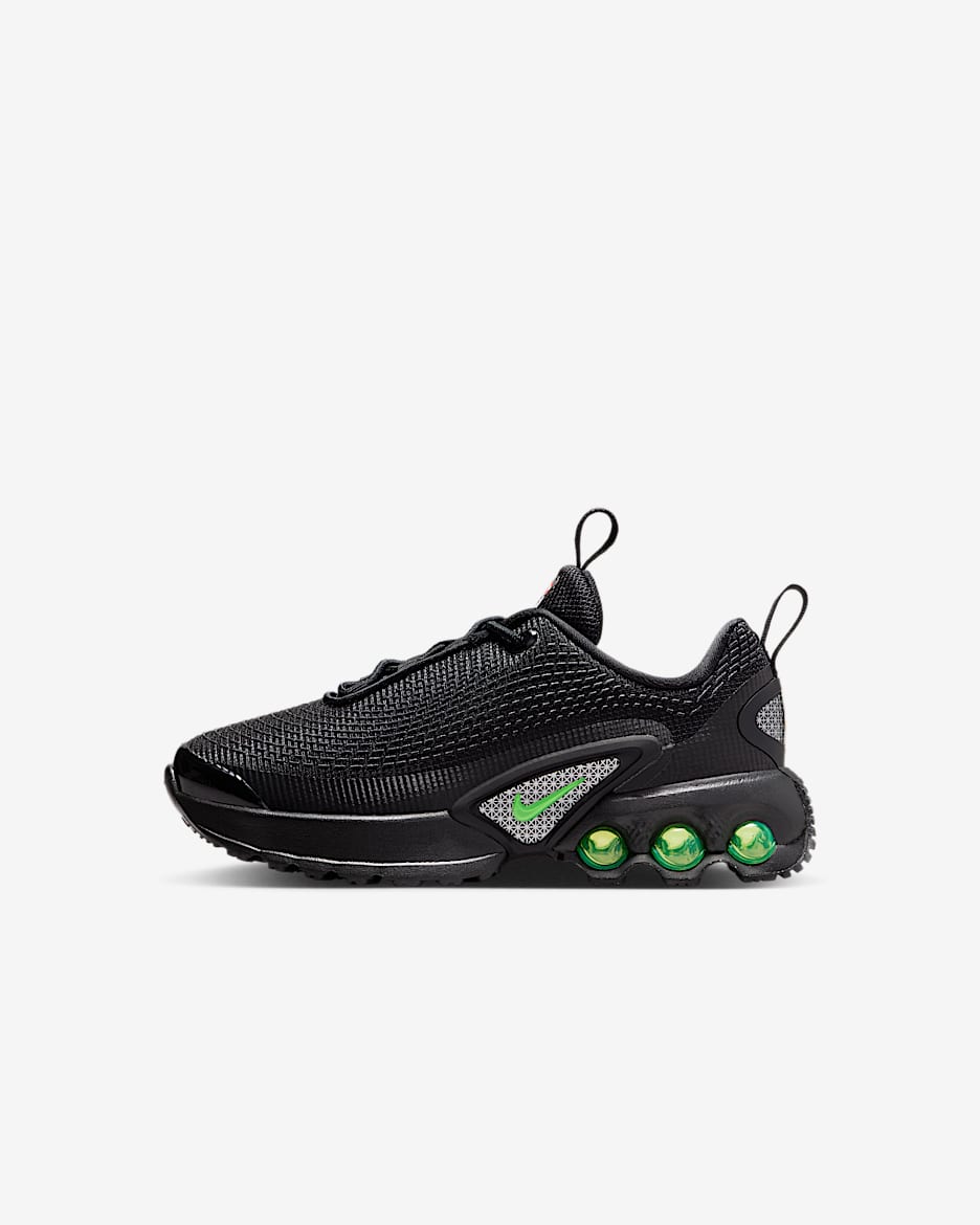 Nike Air Max Dn Schuh (jüngere Kinder) - Schwarz/Schwarz/Anthracite/Green Strike
