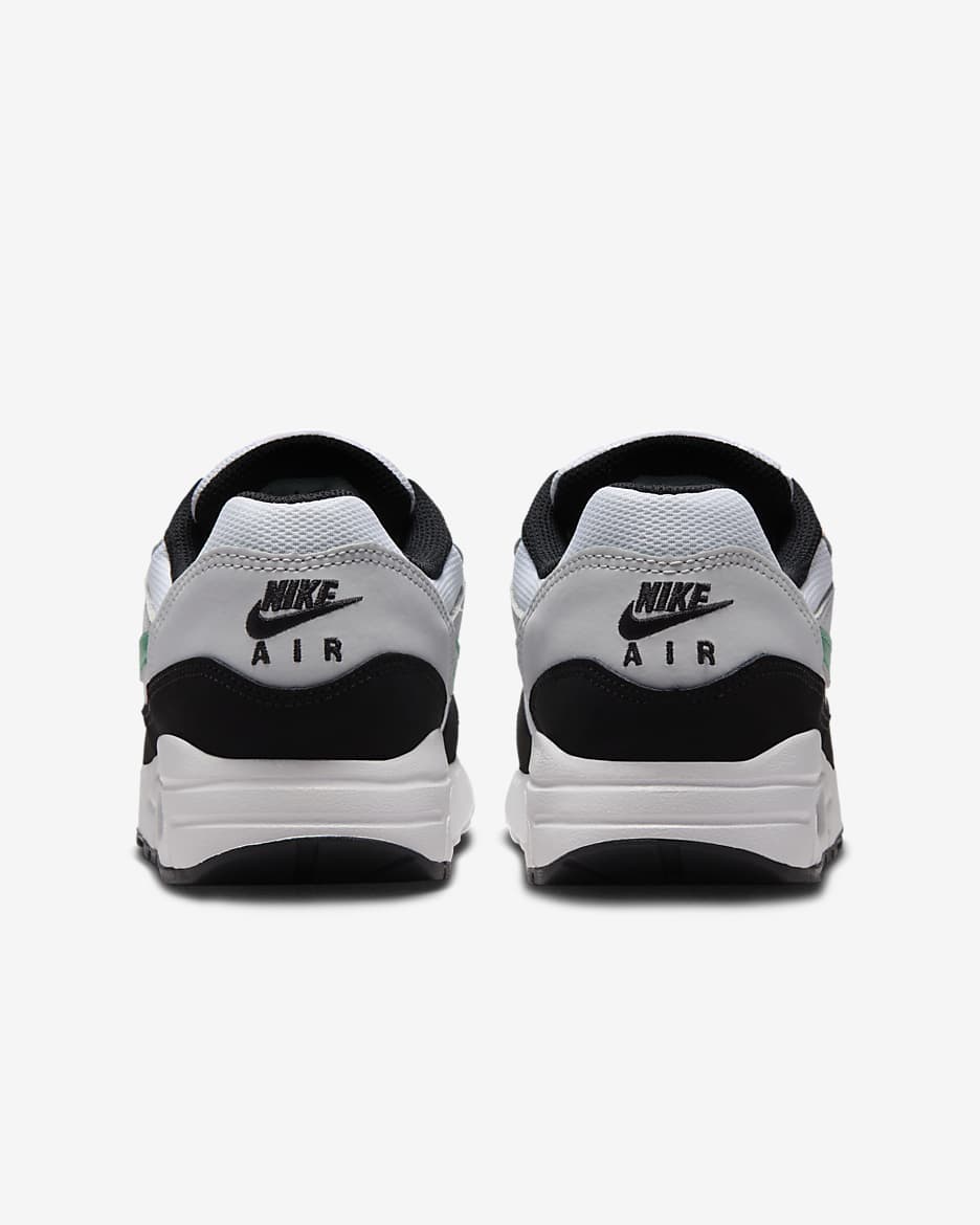 Tenis para niños grandes Air Max 1 - Blanco/Platino puro/Negro/Verde estadio