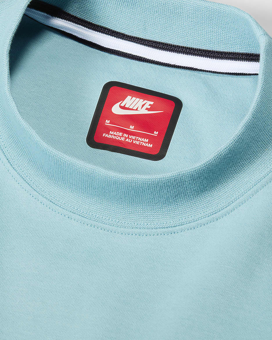 Haut en tissu Fleece à manches courtes Nike Tech pour homme - Denim Turquoise/Denim Turquoise