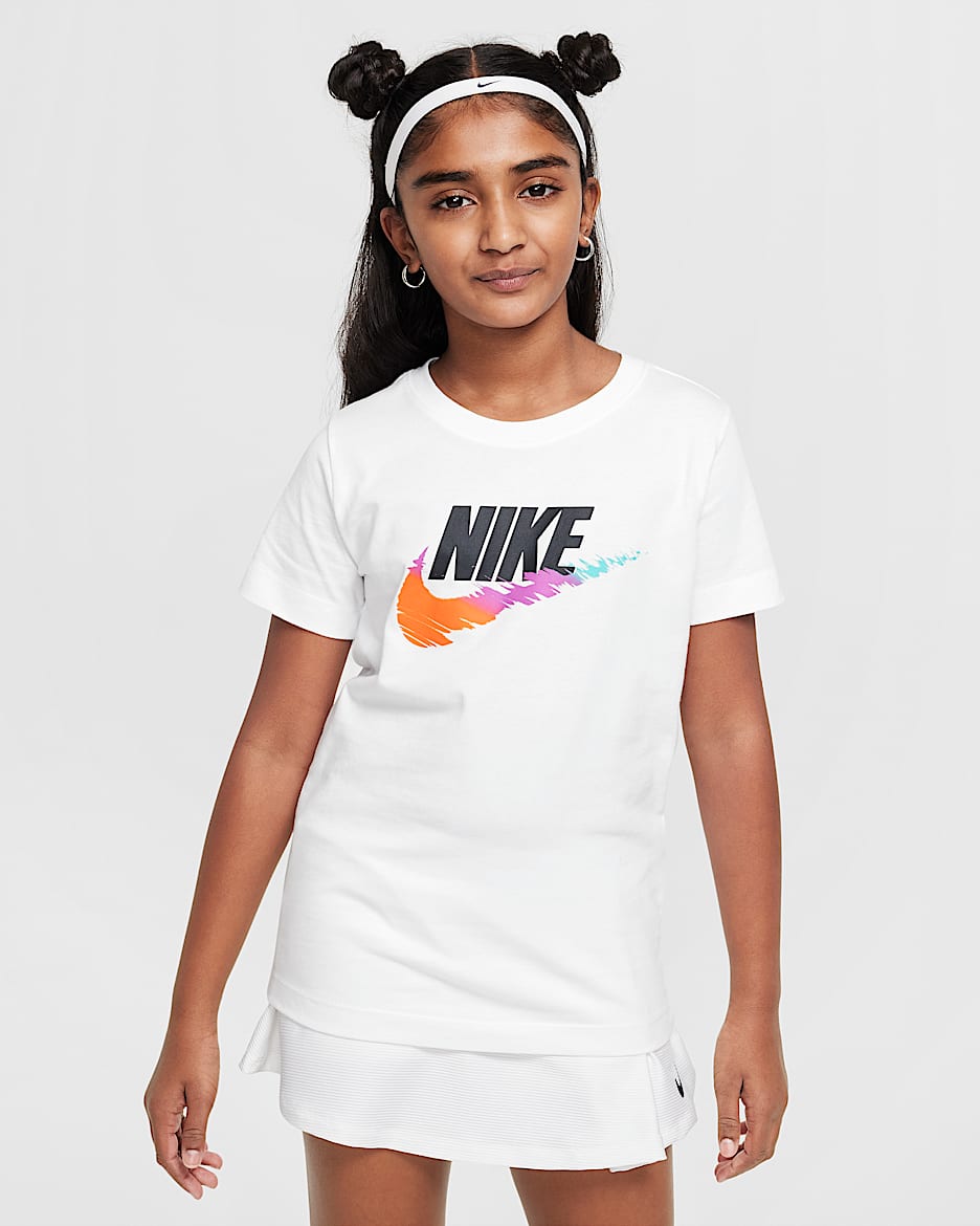 Playera para niños talla grande Nike Sportswear - Blanco