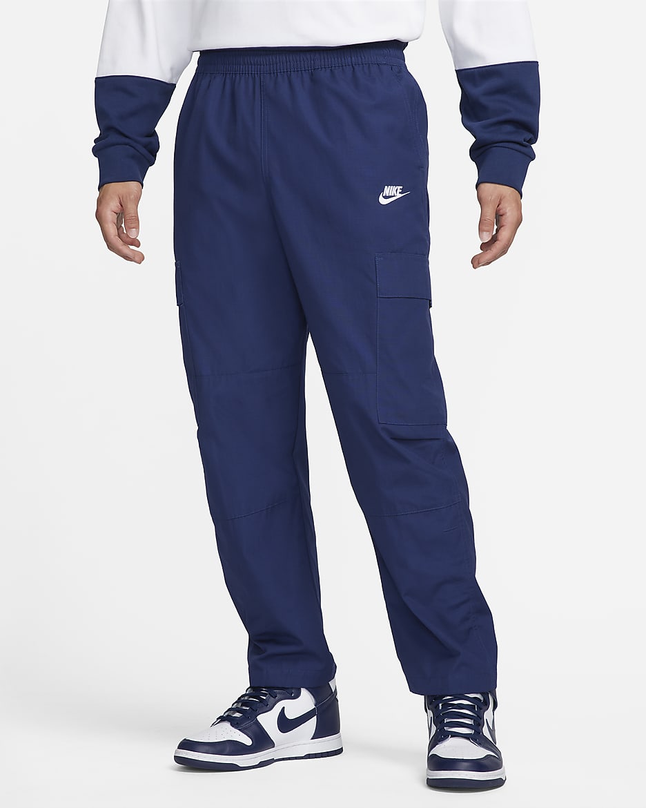 Nike Club Men's Woven Cargo Pants - Midnight Navy/White