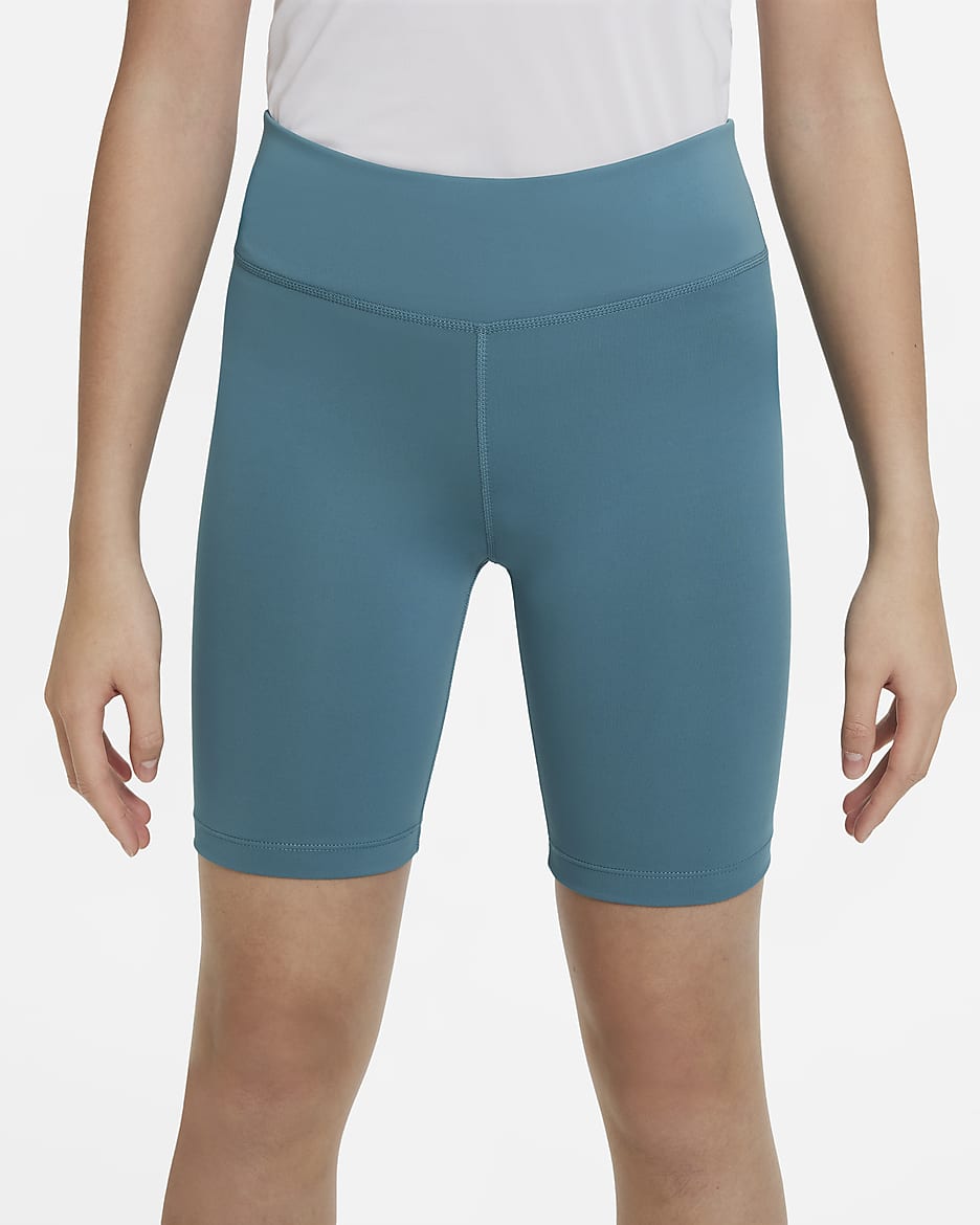 Nike One Older Kids' (Girls') Biker Shorts - Mineral Teal/White