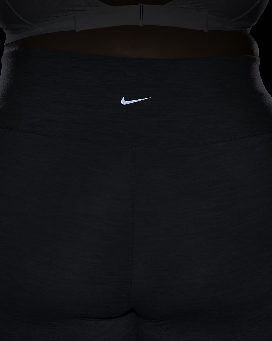 Nike One Women's High-Waisted 7/8 Leggings with Pockets (Plus Size) - Smoke Grey/Heather/Black