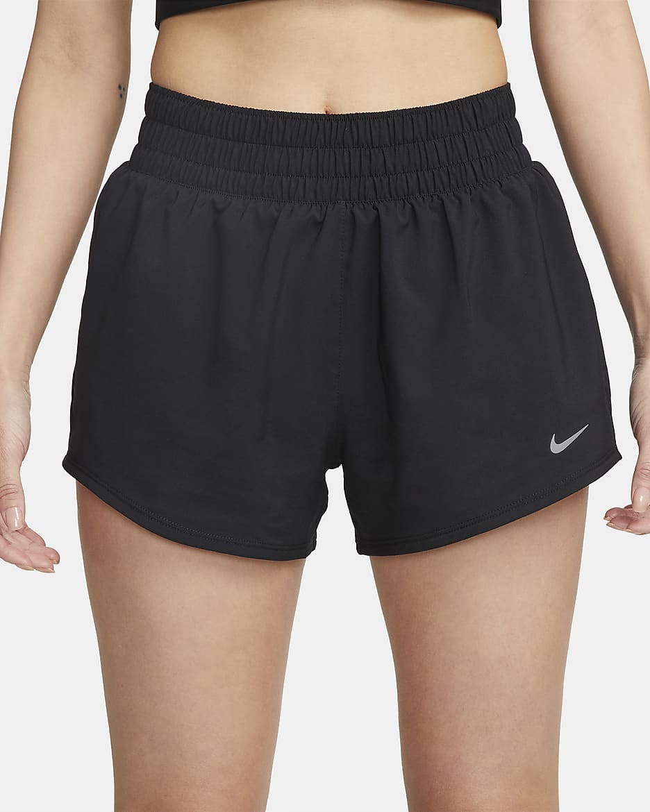 Nike Dri-FIT One Women's Mid-rise 8cm (approx.) Brief-Lined Shorts - Black