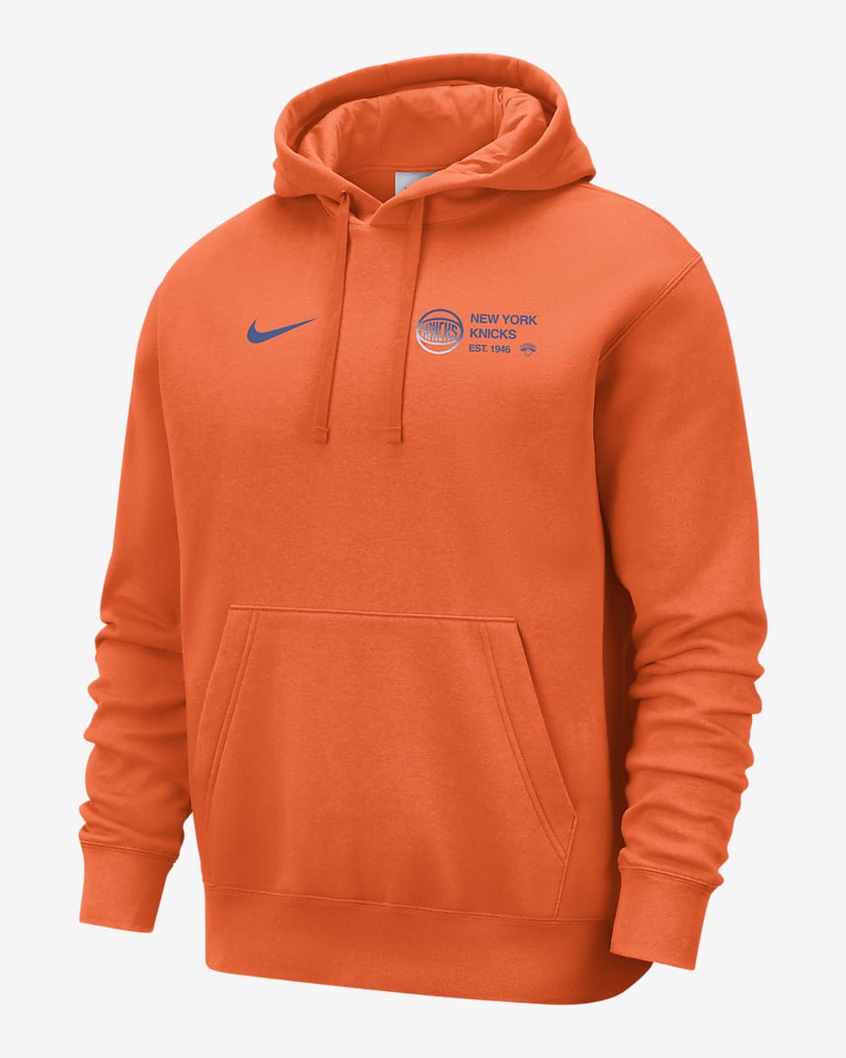 New York Knicks Club Courtside Men's Nike NBA Pullover Hoodie - Brilliant Orange