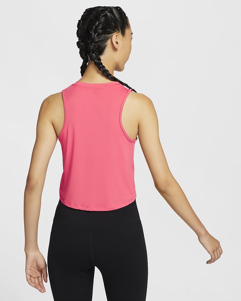 Nike One Classic Women's Dri-FIT Cropped Tank Top - Aster Pink/Black