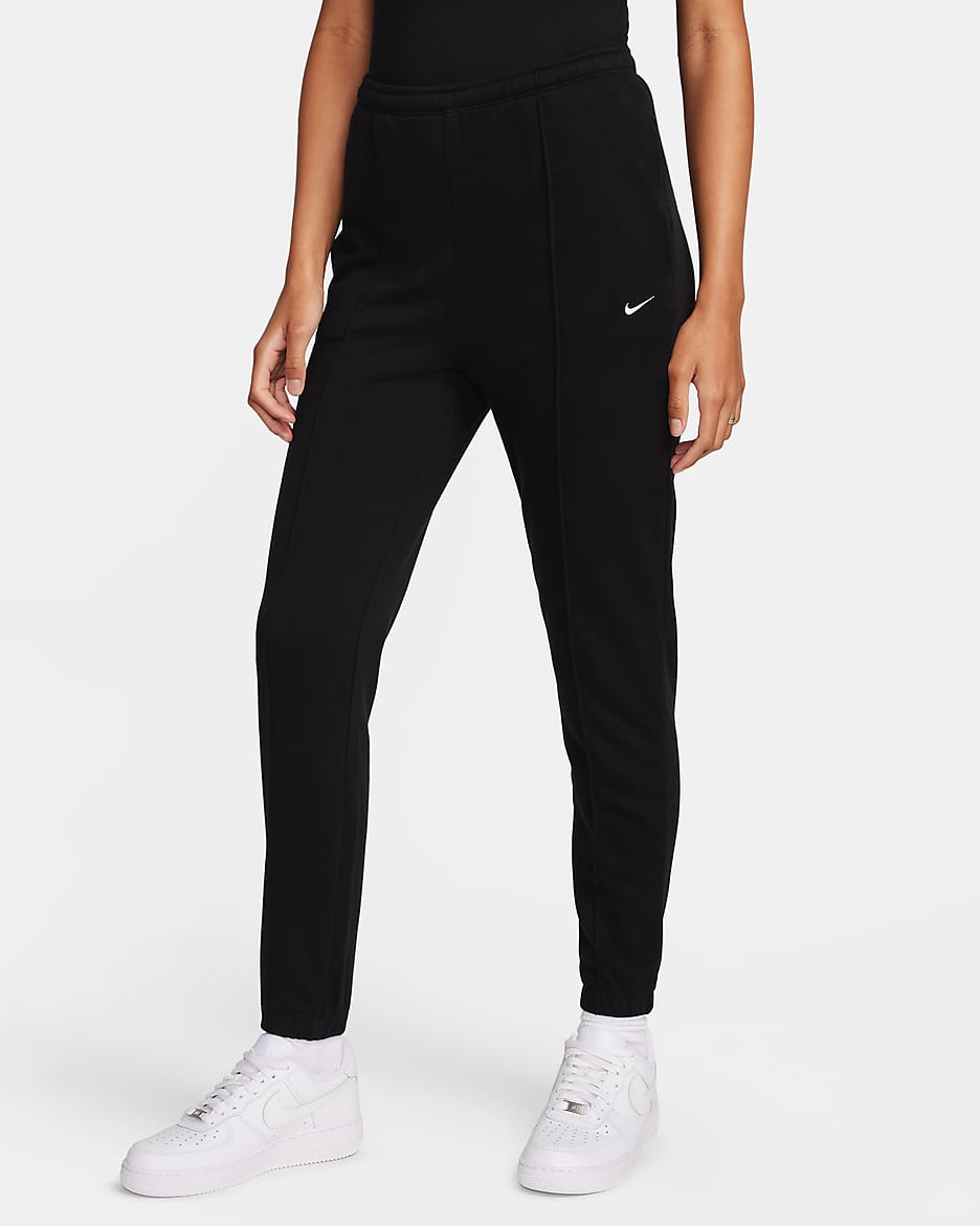 Nike Sportswear Chill Terry aansluitende joggingbroek met hoge taille van sweatstof voor dames - Zwart/Sail