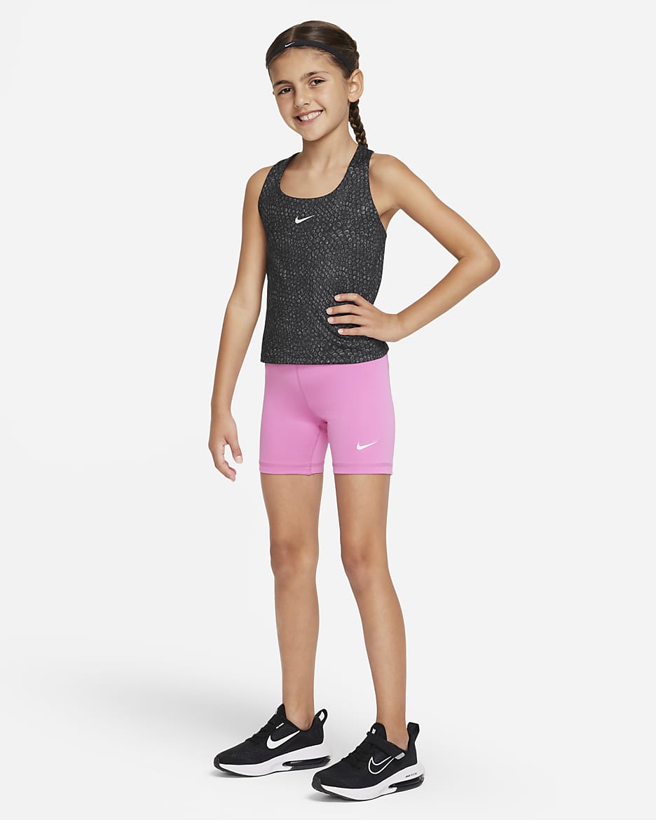 Nike Pro Big Kids' (Girls') Dri-FIT 5" Shorts - Playful Pink/White