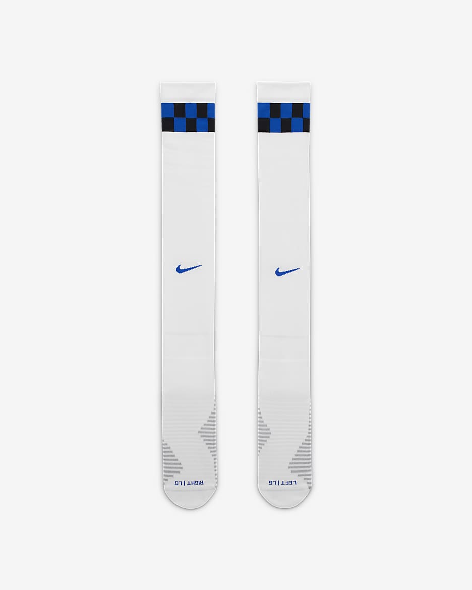 Inter Milan Strike Home/Away Knee-high Football Socks - White/Lyon Blue