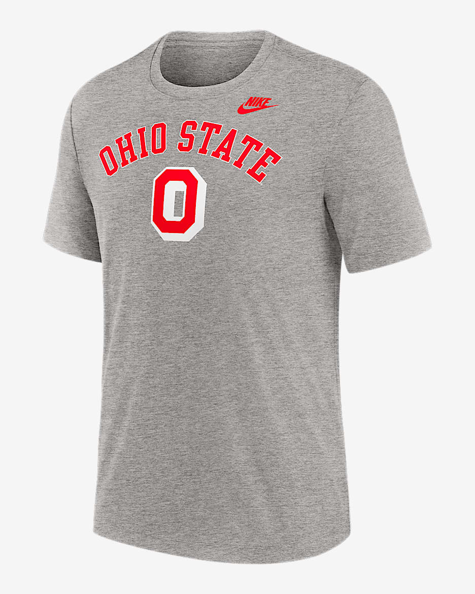 Playera universitaria Nike para hombre Ohio State Legacy Arch - Gris oscuro jaspeado
