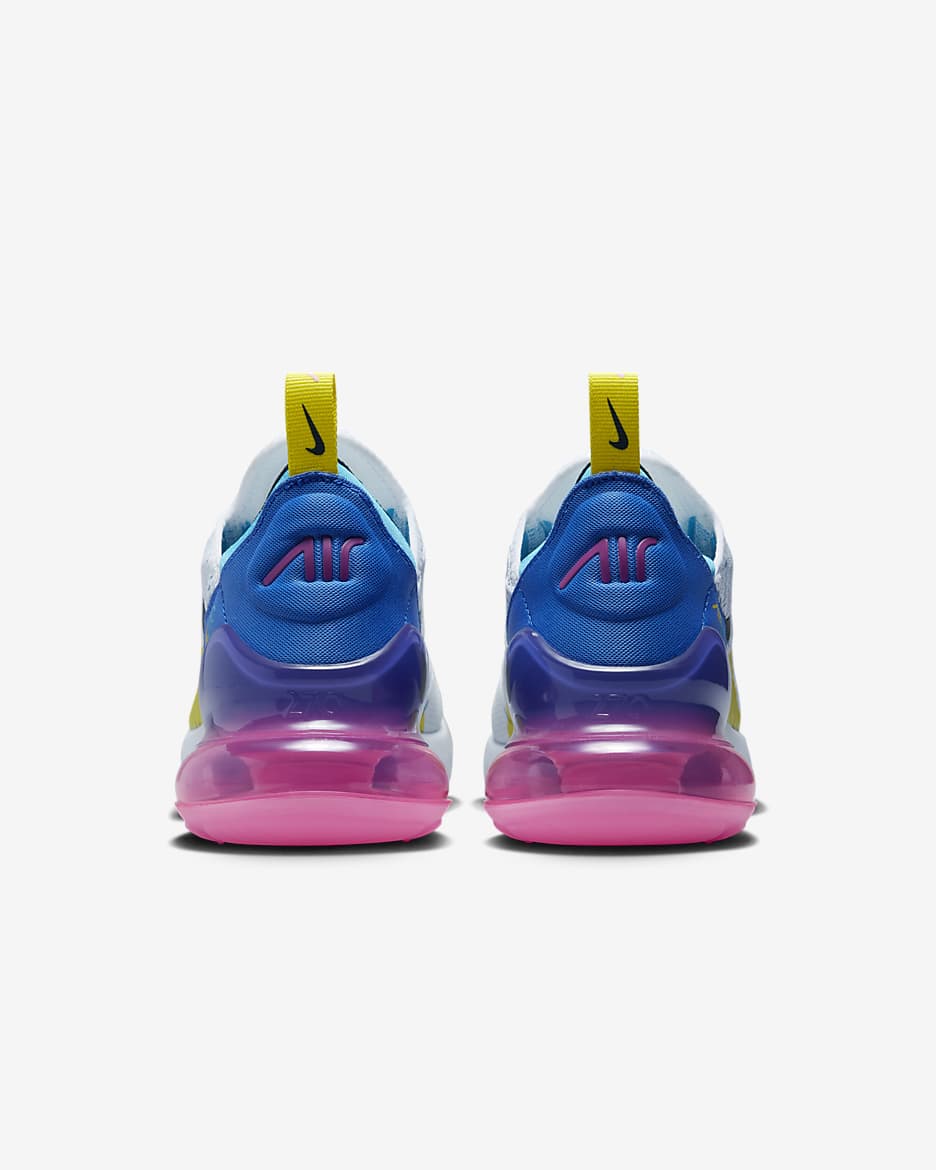 Calzado para niños grandes Nike Air Max 270 - Blanco/Hiperroyal/Hechizo rosa/Negro