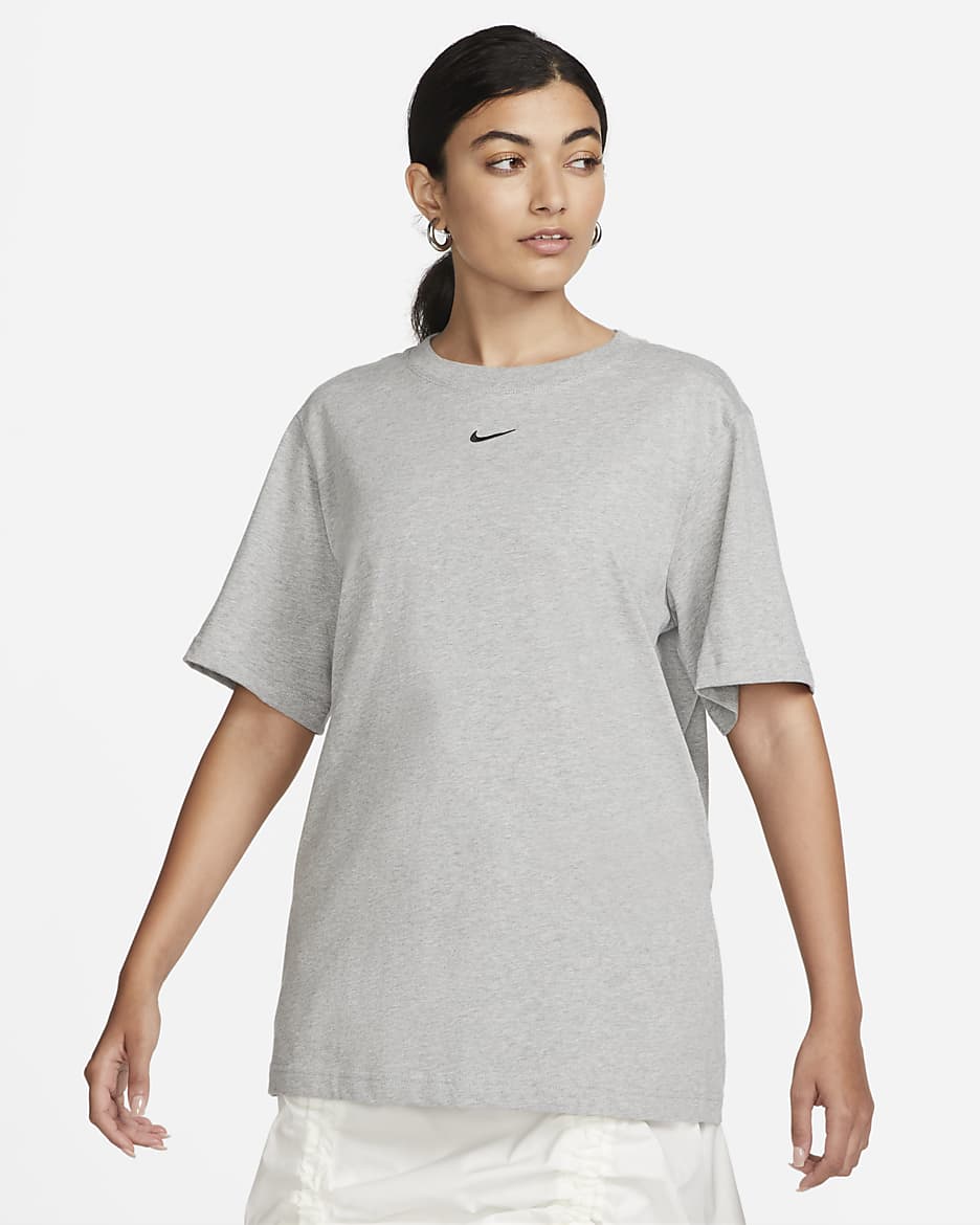 Nike Sportswear Essential Women's T-Shirt - Dark Grey Heather/Black