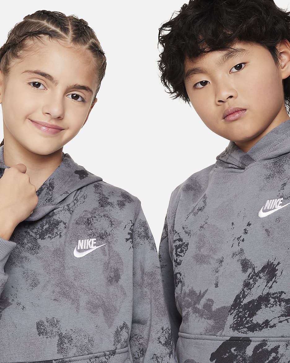 Nike Sportswear Club Fleece Hoodie für ältere Kinder - Smoke Grey/Weiß