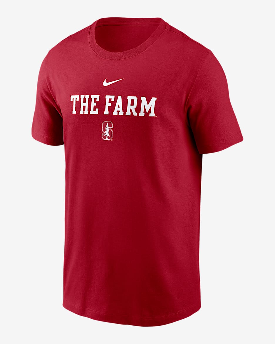 Playera universitaria Nike para hombre Stanford 2-Hit Stacked - Carmesí