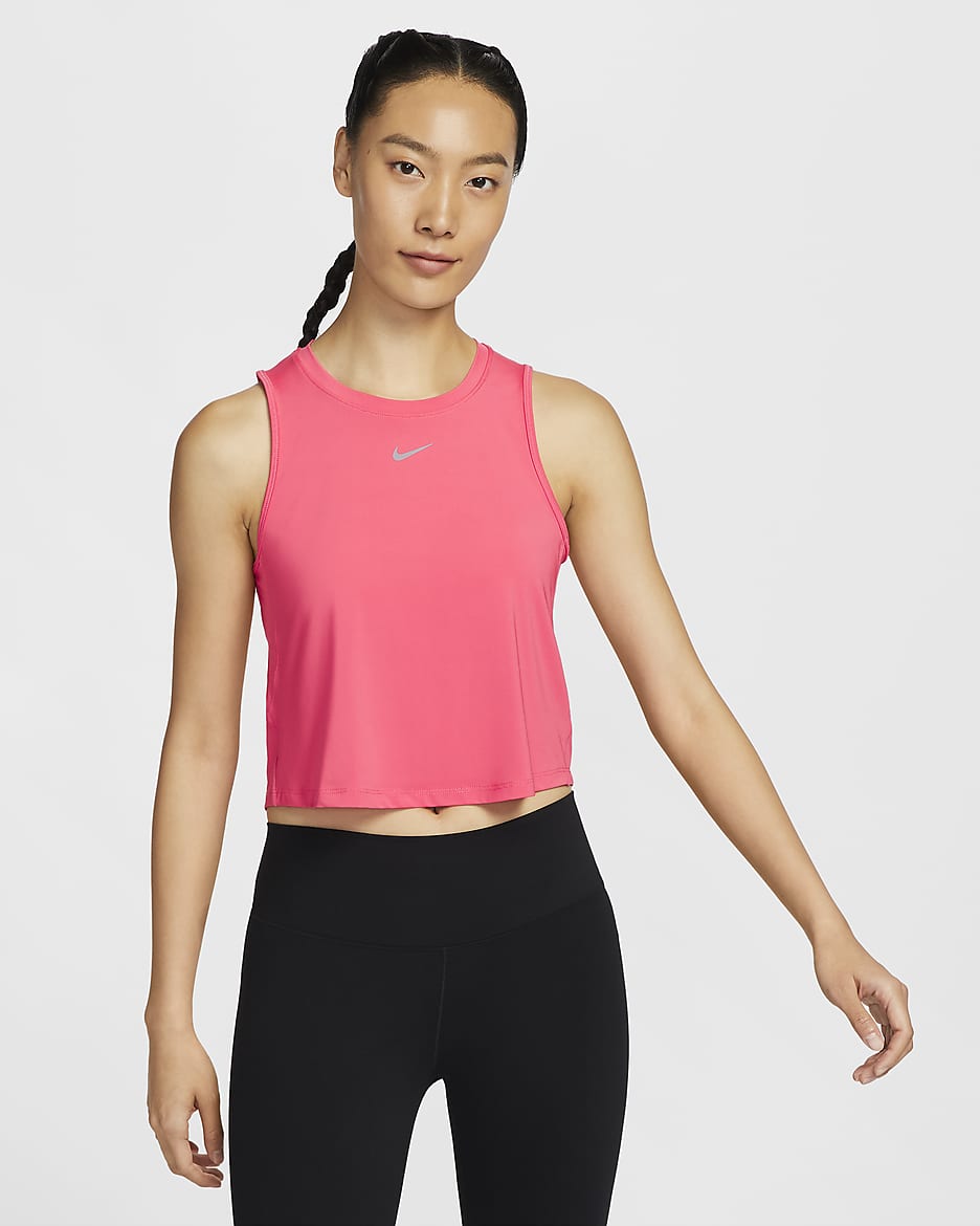 Nike One Classic Women's Dri-FIT Cropped Tank Top - Aster Pink/Black