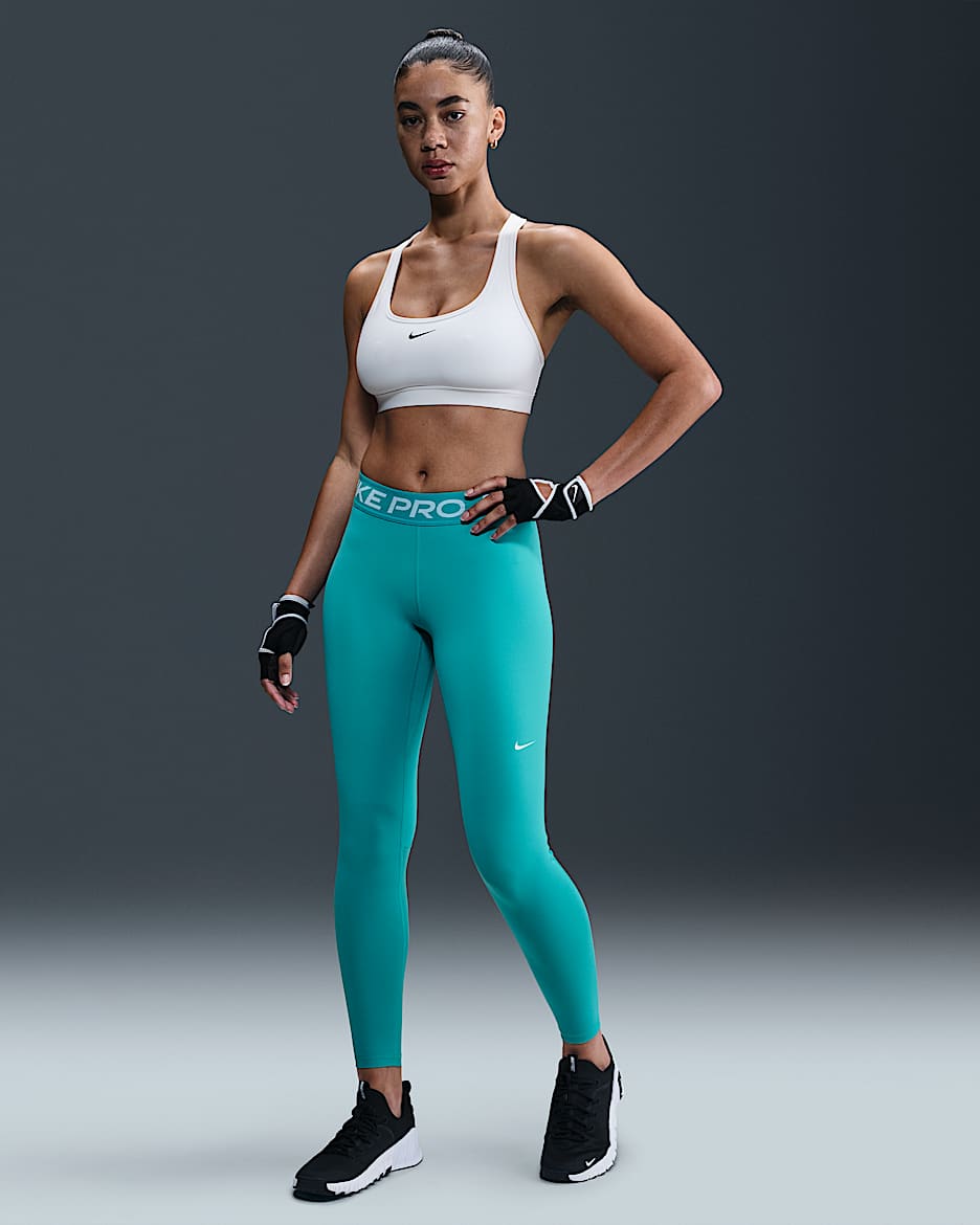 Leggings de cintura normal com painéis de malha Nike Pro para mulher - Dusty Cactus/Branco