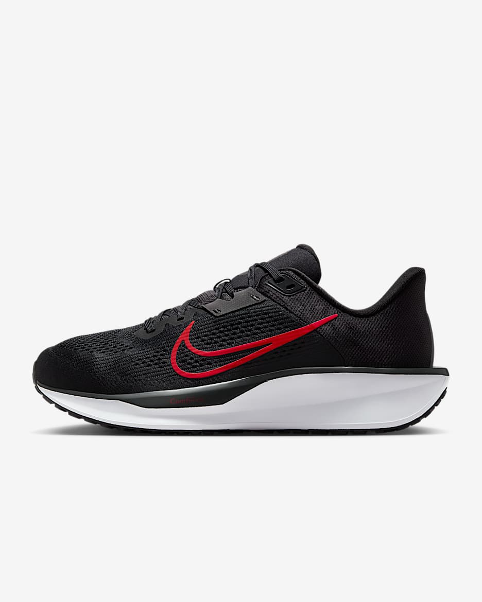 รองเท้าวิ่งโร้ดรันนิ่งผู้ชาย Nike Quest 6 - ดำ/ขาว/University Red