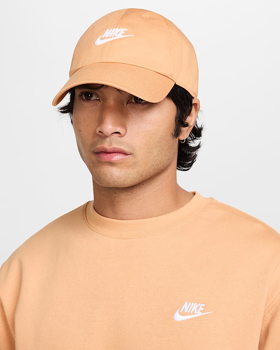 Gorra desestructurada Futura Wash Nike Club - Cobre lunar/Blanco
