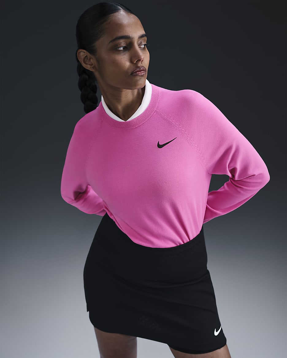 Nike Tour Women's Golf Sweater - Playful Pink/Black