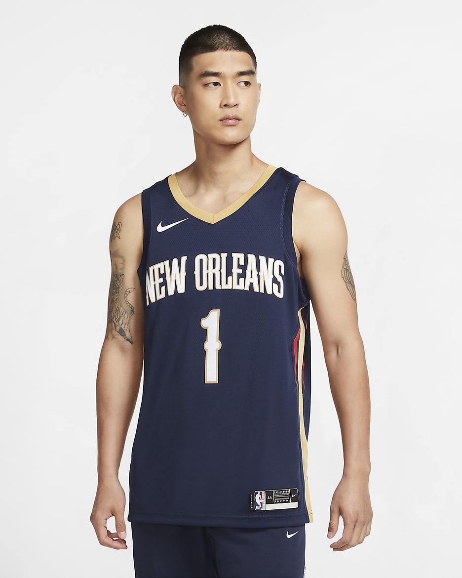 Zion Williamson Pelicans Icon Edition 2020 Nike NBA Swingman Jersey - College Navy/Club Gold