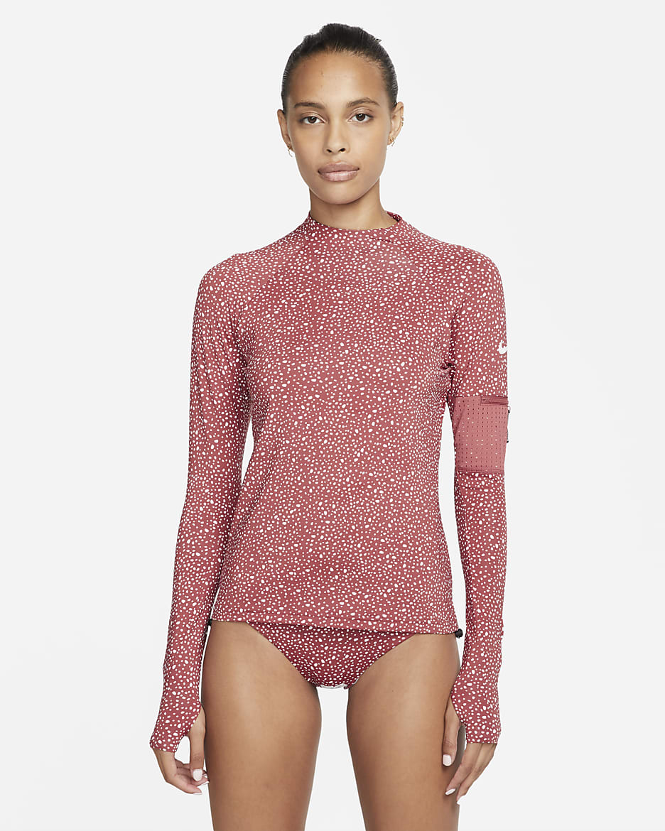 Nike Water Dots Women's Long Sleeve Hydroguard - Canyon Rust
