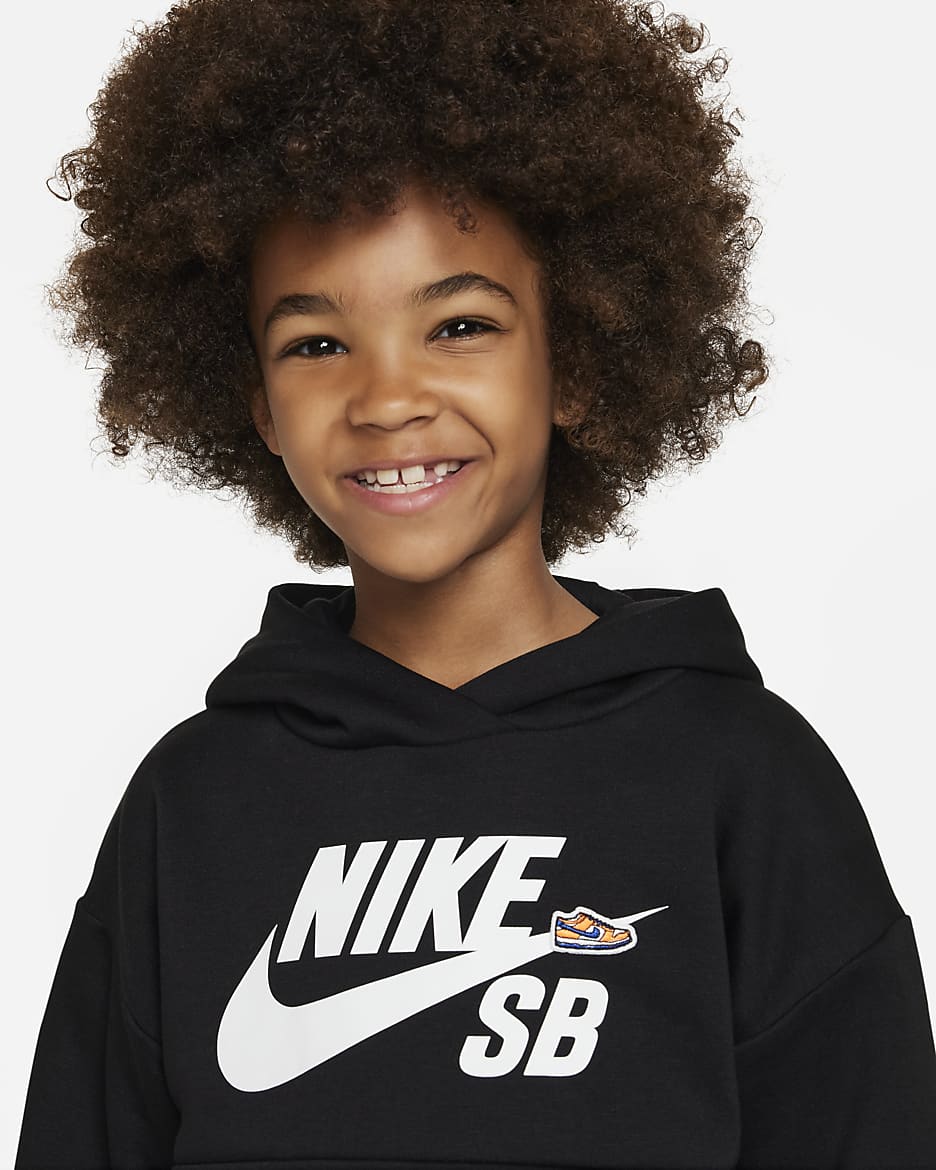 Nike SB Icon Fleece Hoodie Little Kids' Hoodie - Black