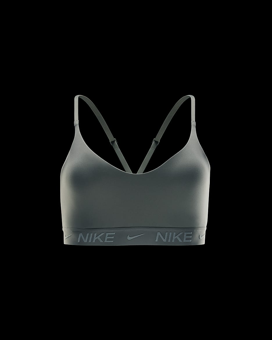 Brassière de sport réglable rembourrée à maintien léger Nike Indy pour femme - Light Army