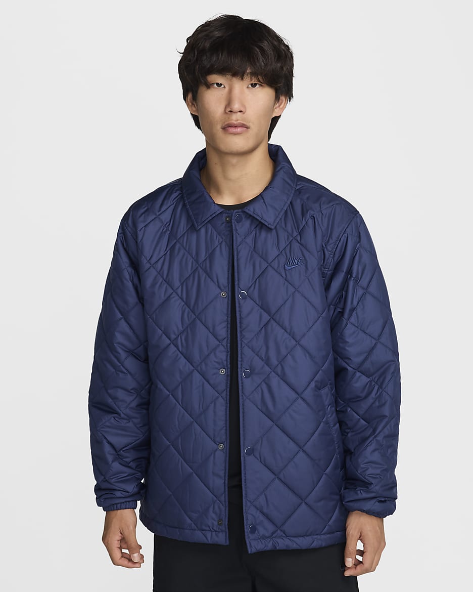 Chamarra de Therma-FIT acolchada ligera con aislamiento para hombre Nike Club - Azul marino medianoche/Negro/Azul marino medianoche