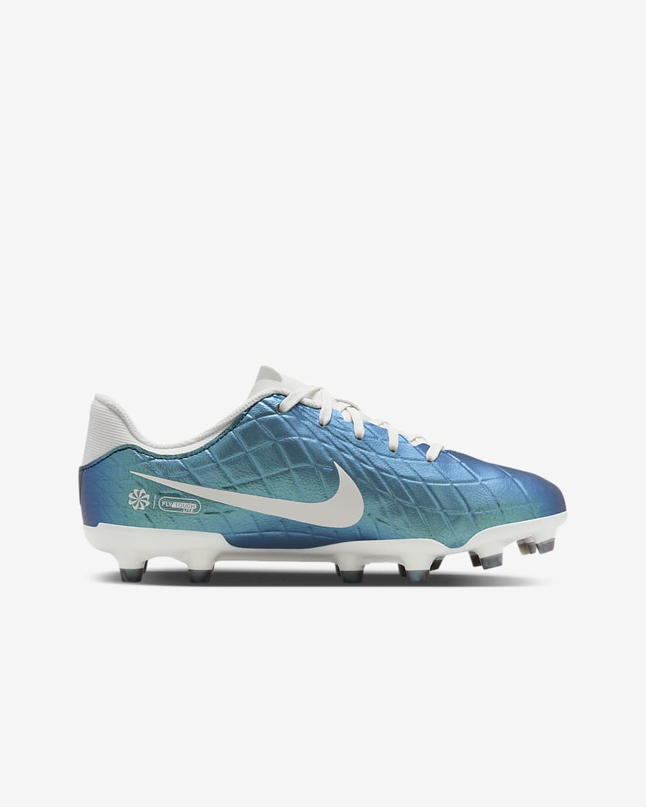 Nike Jr. Tiempo Emerald Legend 10 Academy Little/Big Kids' MG Low-Top Soccer Cleats - Dark Atomic Teal/Sail