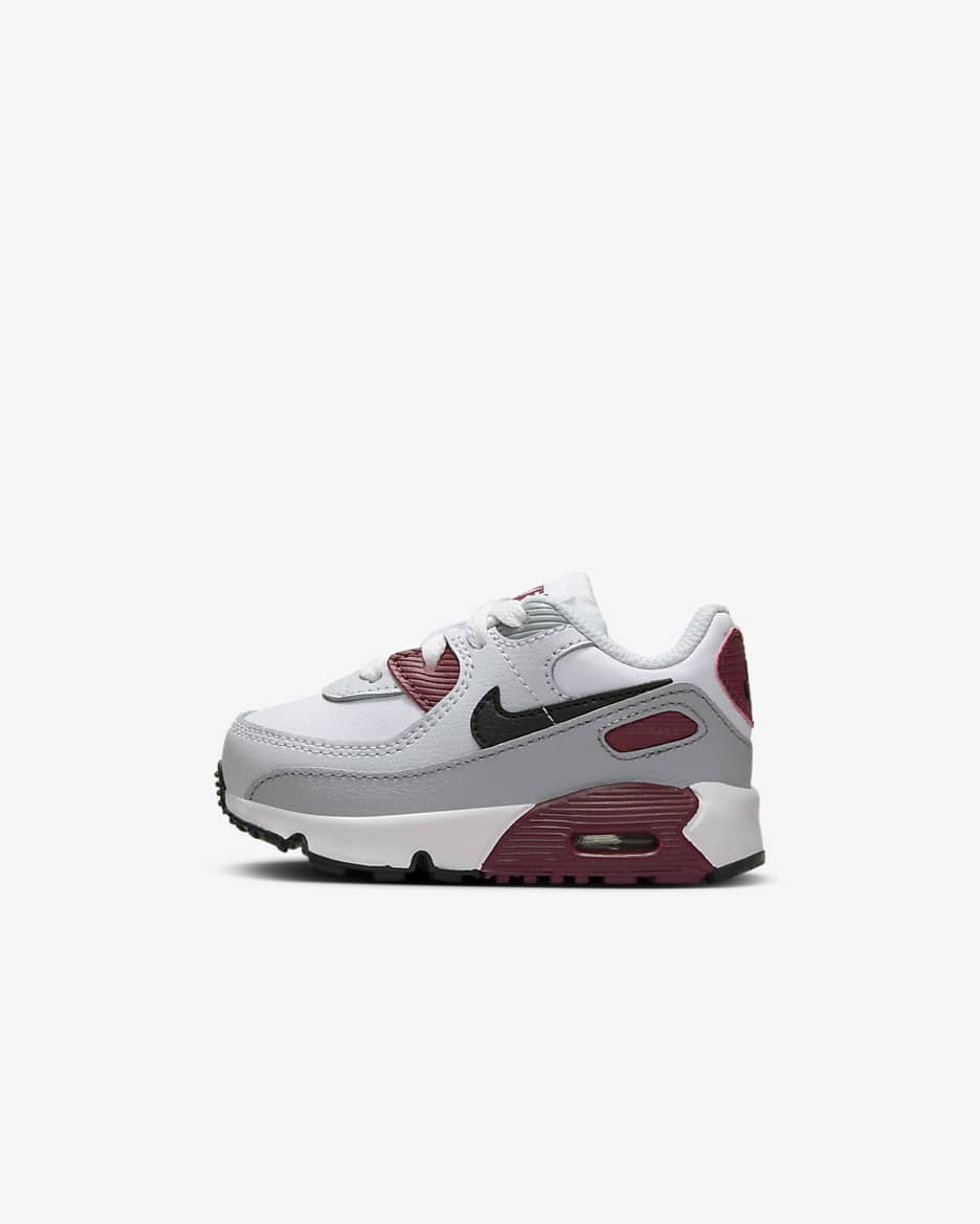 Nike Air Max 90 LTR Baby/Toddler Shoes - White/Dark Team Red/Pure Platinum/Black