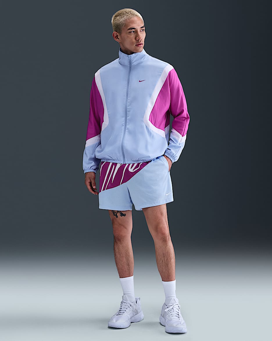 ナイキ メンズ Dri-FIT 21cm バスケットボールショートパンツ - ビビッドパープル/アルミニウム/ベアリーグレープ