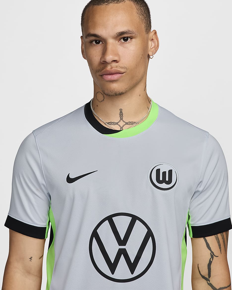 Tercera equipación Stadium VfL Wolfsburgo 2024/25 Camiseta de fútbol Replica Nike Dri-FIT - Hombre - Pure Platinum/Sub Lime/Negro/Negro