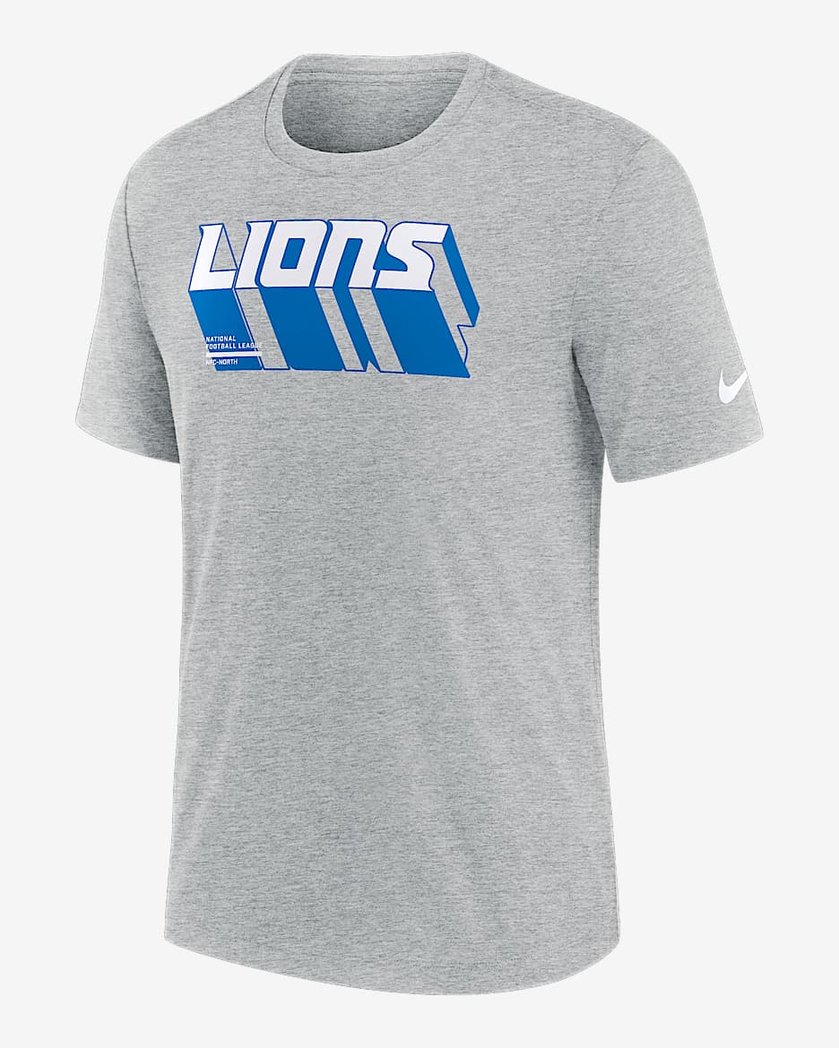 Detroit Lions Long Pass Men's Nike NFL T-Shirt - Grey Heather