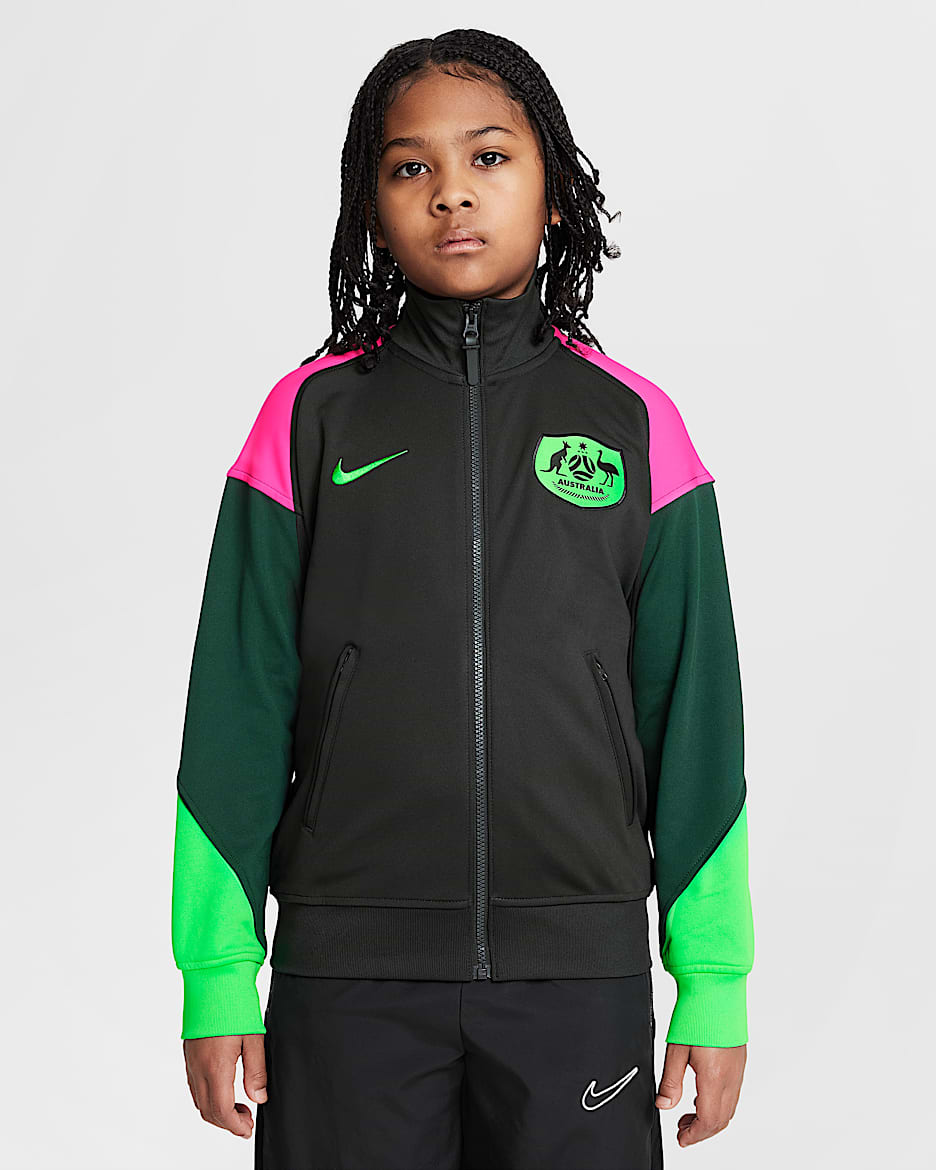 Australia Academy Pro Older Kids' Nike Dri-FIT Football Anthem Jacket - Night Forest/Pro Green/Hyper Pink/Poison Green