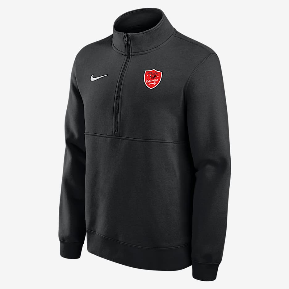 Nike College Club Fleece (Delaware State University) Men's 1/4 Zip Top - Black