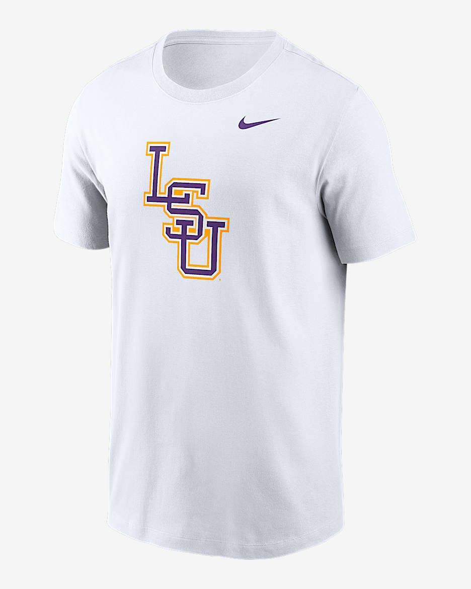 Playera universitaria Nike para hombre LSU Tigers Baseball Logo - Blanco
