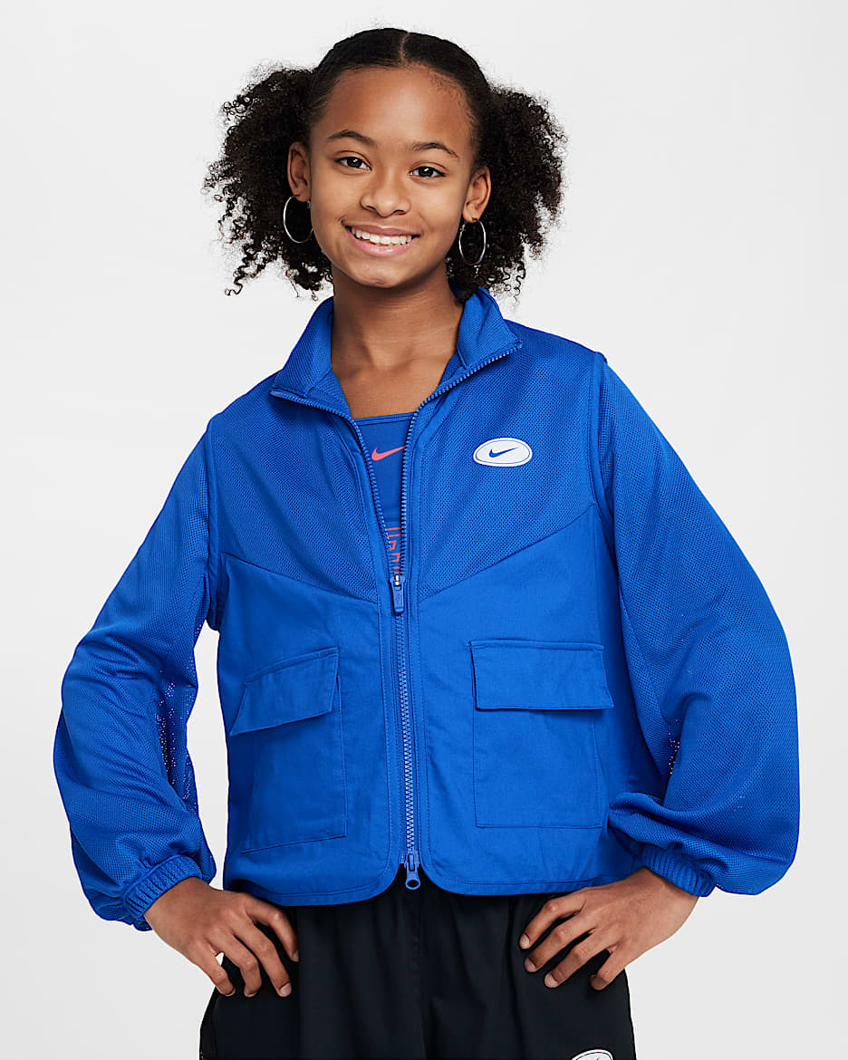 Nike Sportswear Girls' Jacket - Game Royal/Fountain Blue/White