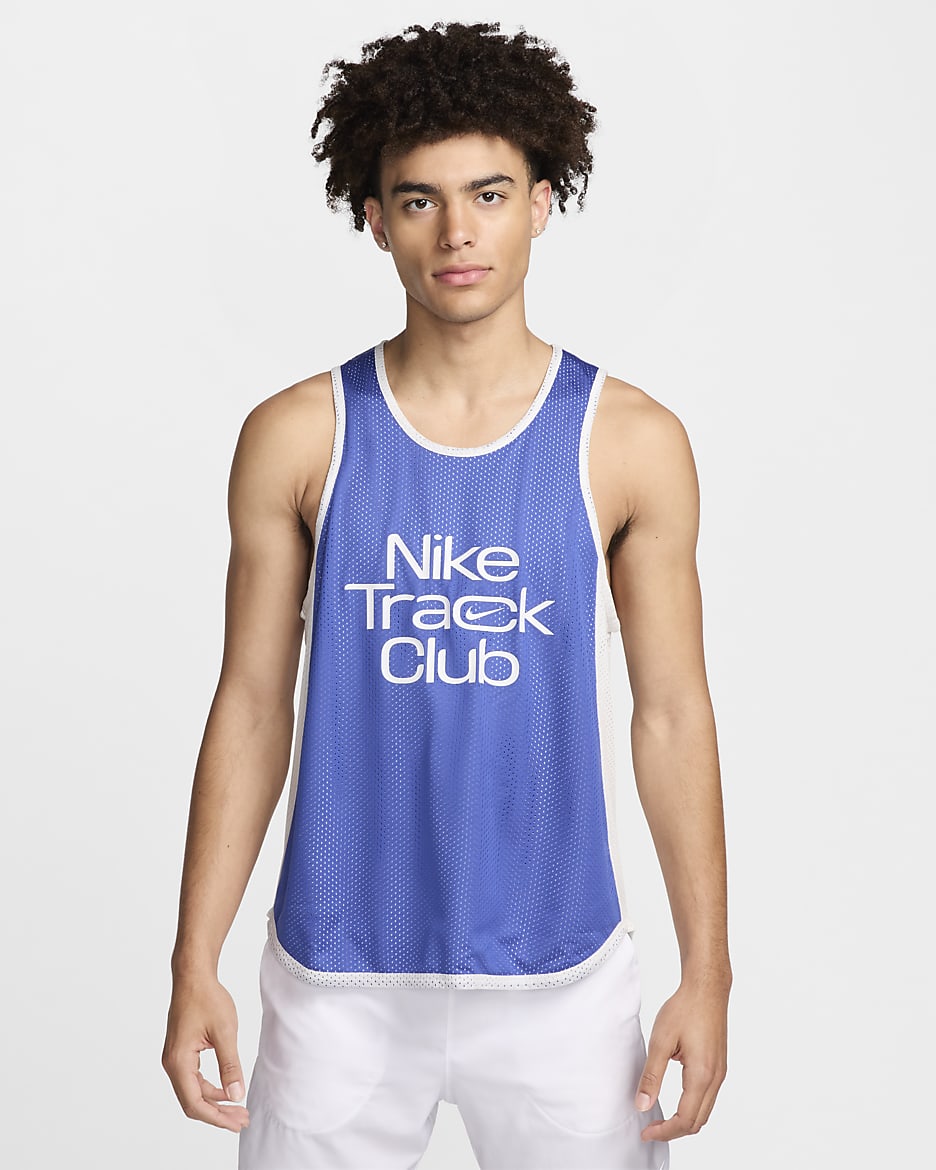 Nike Track Club Men's Dri-FIT Running Singlet - Astronomy Blue/Summit White/Summit White