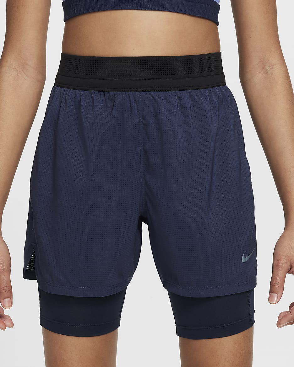 Spodenki treningowe dla dużych dzieci (chłopców) Dri-FIT ADV Nike Multi Tech - Midnight Navy/Obsidian/Czerń