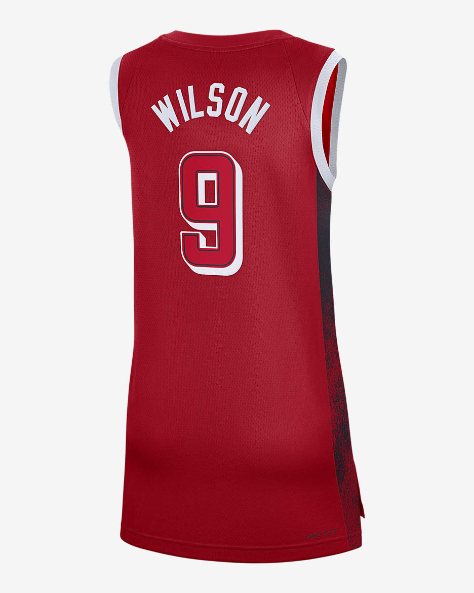 Jersey de básquetbol Nike Dri-FIT unisex A'ja Wilson Team USA USAB Limited Road - Rojo