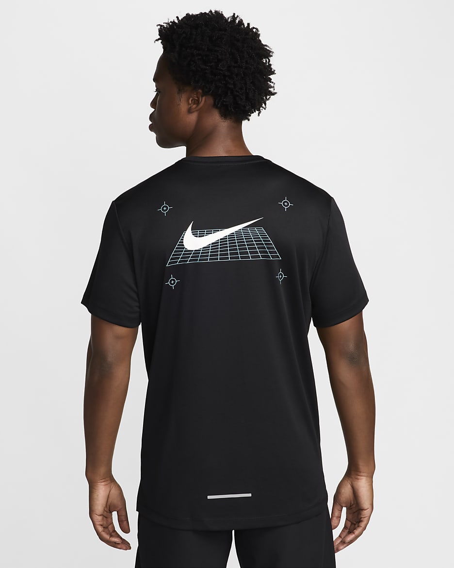 Nike Miler Samarreta estampada de màniga curta de running - Home - Negre