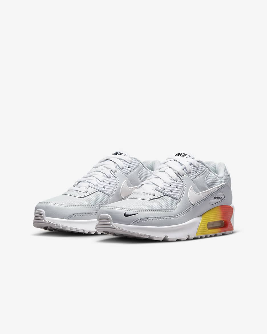 Buty dla dużych dzieci Nike Air Max 90 - Pure Platinum/Cosmic Clay/Lightning/Biel